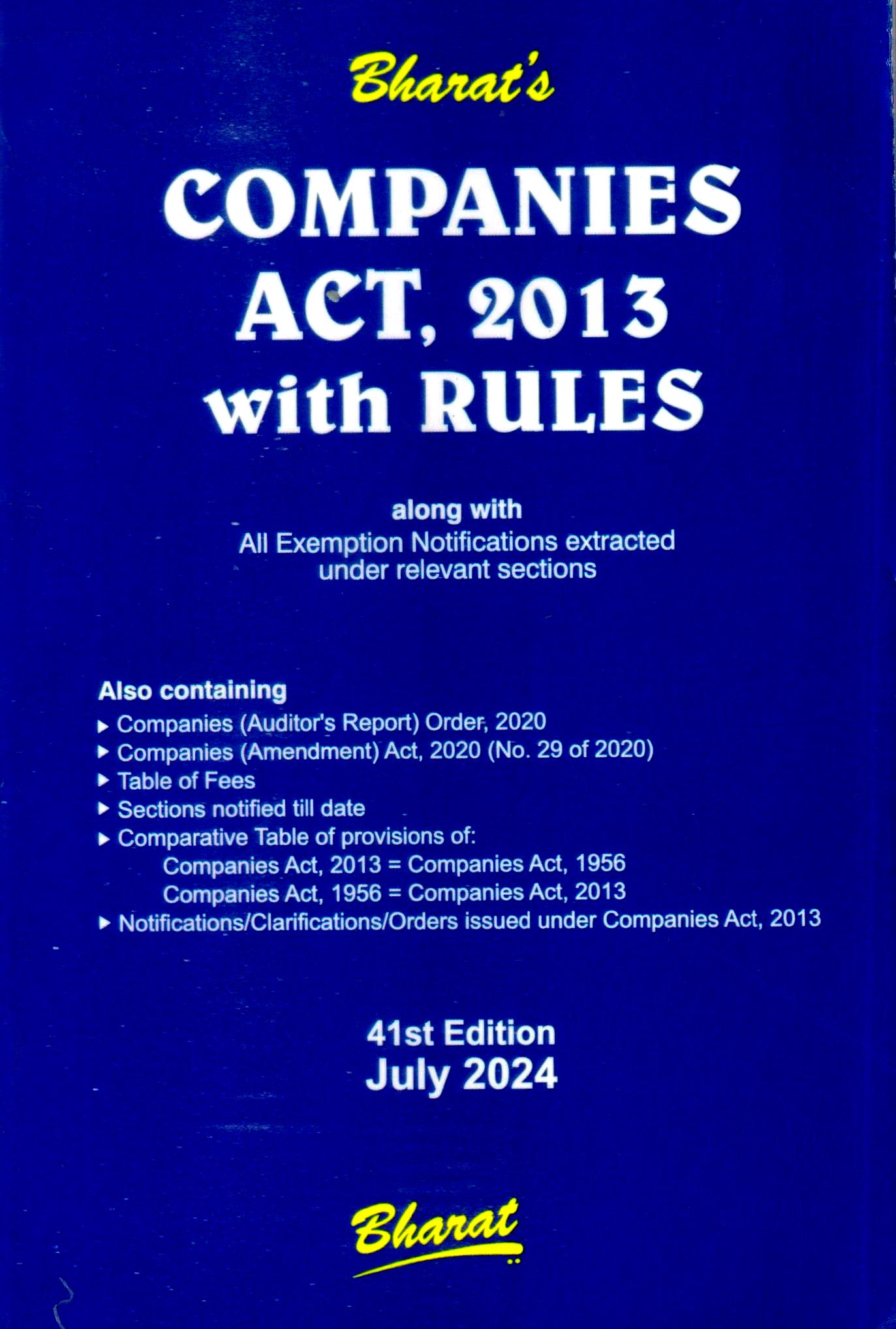 COMPANIES ACT, 2013 with RULES (Pkt edn.)